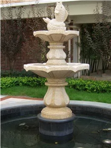 Wellest Exterior Water Spray Sunset Gold Rusty Granite Fountain,Garden Fountain,Carved Sculpture Fountain,Sfb012