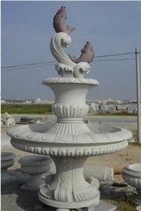 Wellest Exterior Water Spray White Marble Fountain,Garden Fountain,Carved Sculpture Fountain,Sfb013