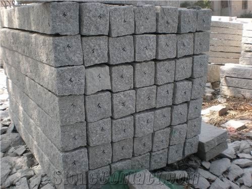 Wellest G603 Luner Pearl Grey Granite Palisade,Rough Picked Pineapple Surface, Exterior Garden Stone, Landscape Stone Fence,Wp014