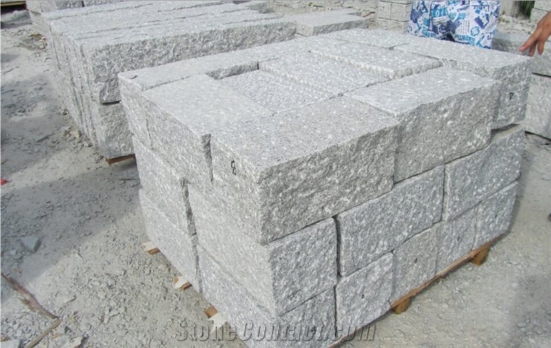 Wellest G603 Luner Pearl Grey Granite Palisade,Rough Picked Pineapple Surface, Exterior Garden Stone, Landscape Stone Fence,Wp018
