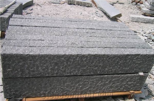 Wellest G654 Sesame Black Granite Kerb Stone, Rough Picked, Side Stone,Road Stone,Ks015
