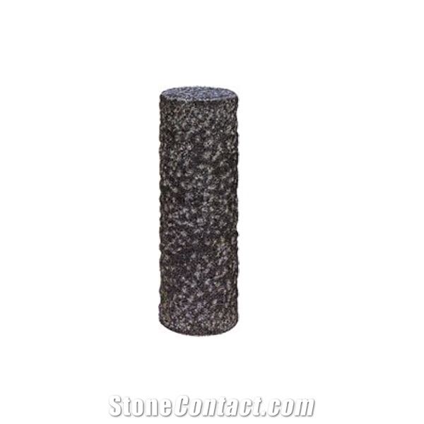 Wellest G654 Sesame Black Granite Palisade,Rough Picked Pineapple Surface, Exterior Garden Stone, Landscape Stone Fence,Wp002
