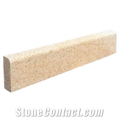Wellest G682 Sunset Gold Granite Kerb Stone,Landscape Stone, Bush Hammered on Top & Face,Other Sawn Cut Side Stone,Road Stone,Ks008