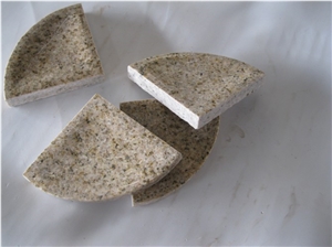 Wellest G682 Sunset Gold Rusty Yellow Granite Fan Shape Soap Dish,Bath Accessories