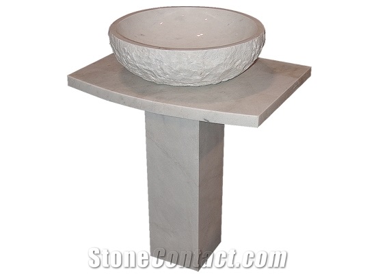 Wellest Grey Limestone Basin & Sink, Standing Stone Sink & Bowl,Sss002