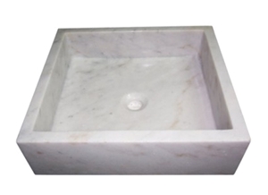 Wellest Guangxi White Marble Basin & Sink,Square White Bathroom Stone Sink & Bowl,Ss012