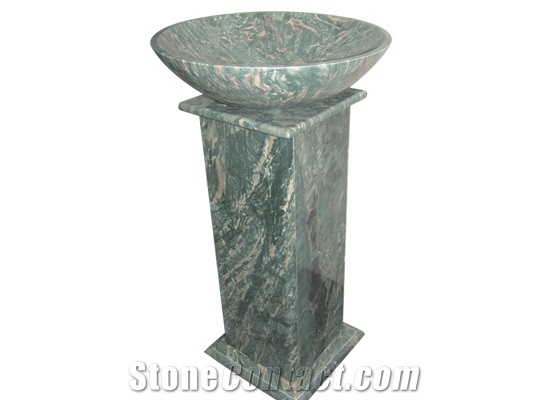Wellest Imperial Green Granite Basin & Sink, Standing Stone Sink & Bowl, Sss009