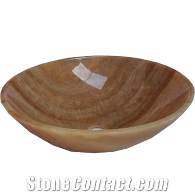 Wellest Imperial Wood Marble Basin & Sink,Round,Bathroom Stone Sink & Bowl, Ss022