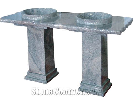 Wellest Juparana Grey Granite Basin & Sink, Standing Stone Sink & Bowl, Sss003