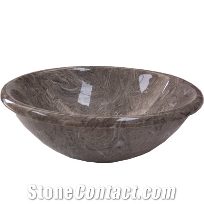 Wellest King Flower Marble Basin & Sink,Round,Bathroom Stone Sink & Bowl, Ss021