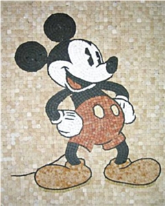 Wellest Micky Mouse Stone Tablets Marble Mosaic Paiting,Stone Decorative Artwork,Artifacts & Handcrafts,Sp002