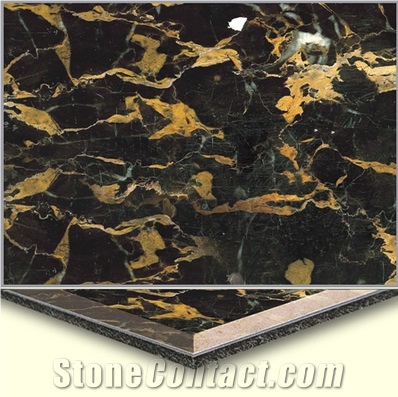 Wellest Portoro Marble on Top,Aluminium&Plastic Base, Composit Marble Tile, Cma002