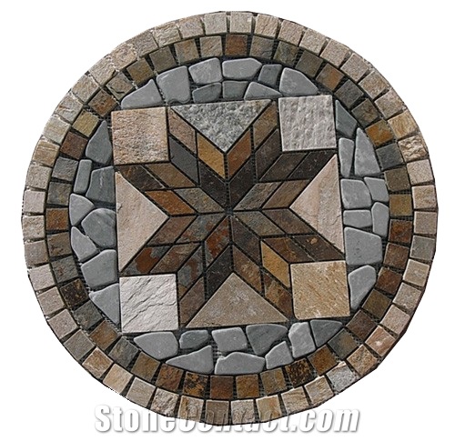 Wellest Slate Mosaic Medallion,Stone Pattern