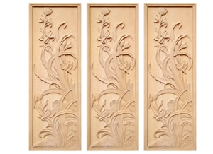 Wellest Yellow Sandstone Carved Relief, Flower Embossment, Stone Etching,Decorative Artifacts&Handcrafts,Bc007