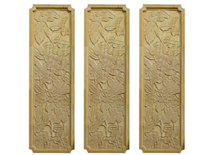 Wellest Yellow Sandstone Carved Relief, Flower Embossment, Stone Etching,Decorative Artifacts&Handcrafts,Bc020