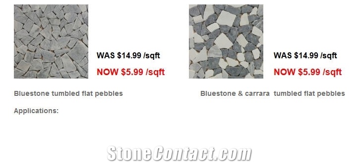Bluestone Marble Tumbled Flat Pebble Mosaic