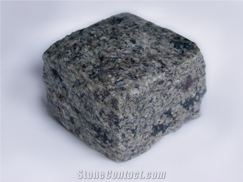 Cube Stones, Cobbles from Ukrainian Grey Granite, Kostyantynivsky Grey Granite Cube Stones