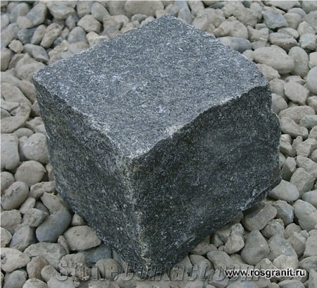 Gabbro Cobbles, Cube Stone (Owner Of the Gabbro Quarry), Antik Nero Gabbro Black Granite Cube Stone