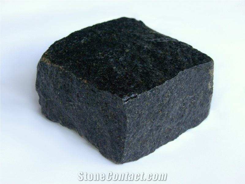 Gabbro - Ukrainian Black Granite, Black Granite Cube Stone & Pavers