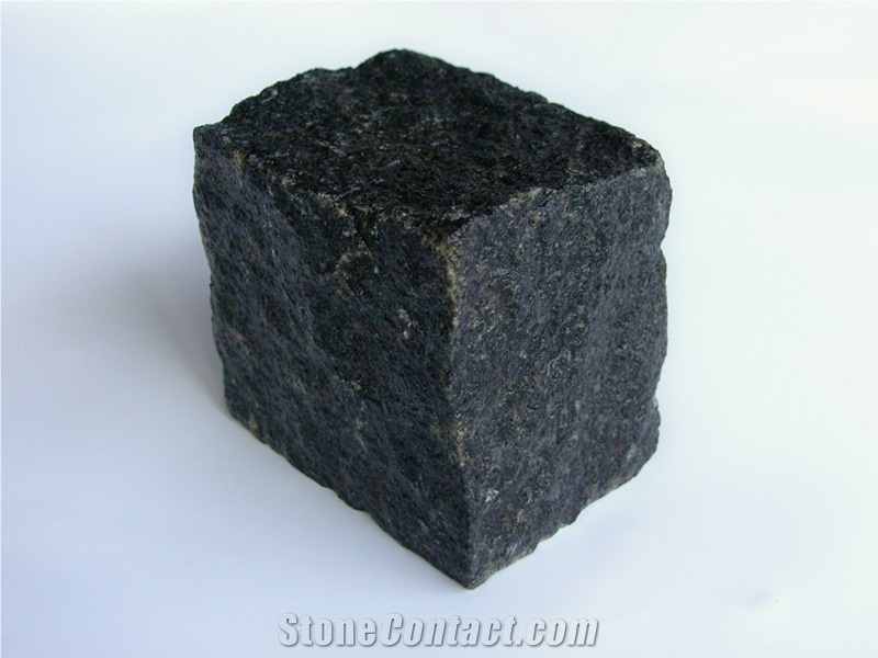 Gabbro - Ukrainian Black Granite, Black Granite Cube Stone & Pavers