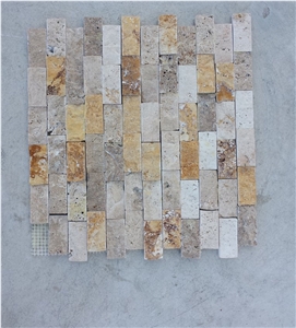 Mosaic Split Face Light Gold Noce Travertine Mix 2.4x4.8