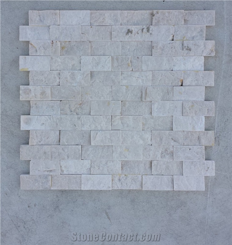 Mosaic White Marble 2.4x4.8 Split Face