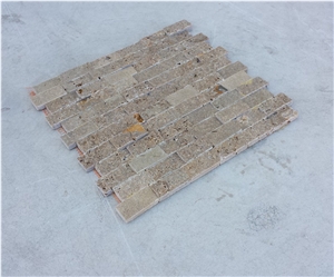 Split Face Mosaic Noce Travertine 2.4x4.8