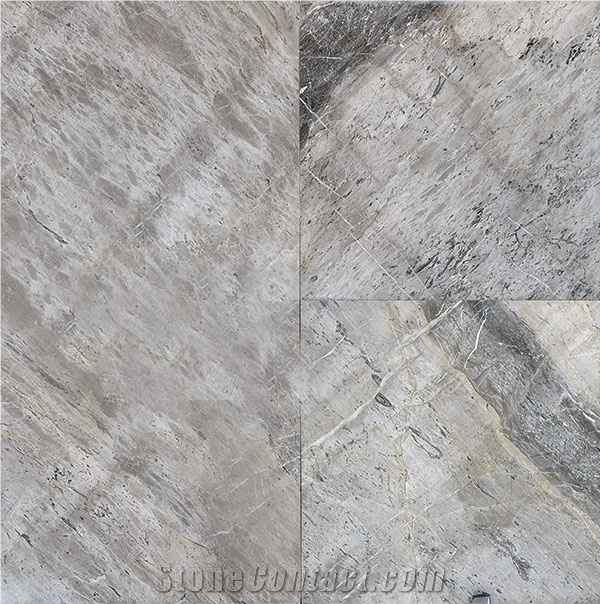 Tundra Grey / Deep Blue Marble Tiles