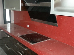 Engineered Red Quartz Stone Countertops