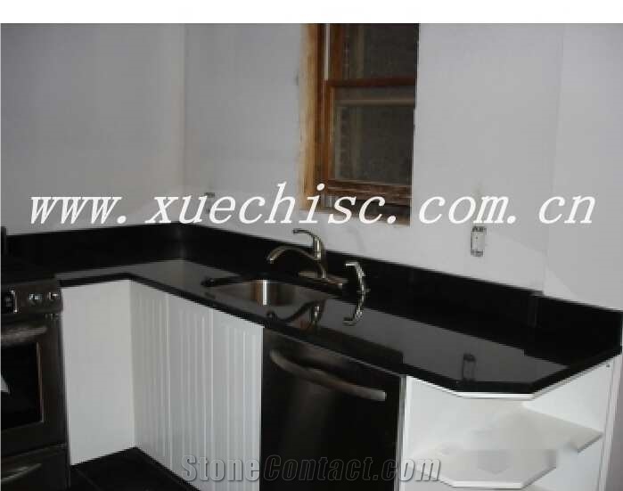 Popular Hot Sale Black Granite Kitchen Countertop for American, Black Granite Kitchen Countertops