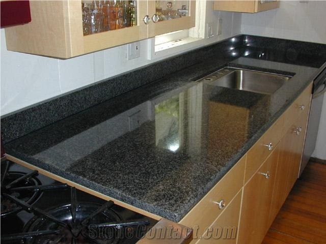 Giga Black Diamond Granite Kitchen, Granite Tile Kitchen Countertops