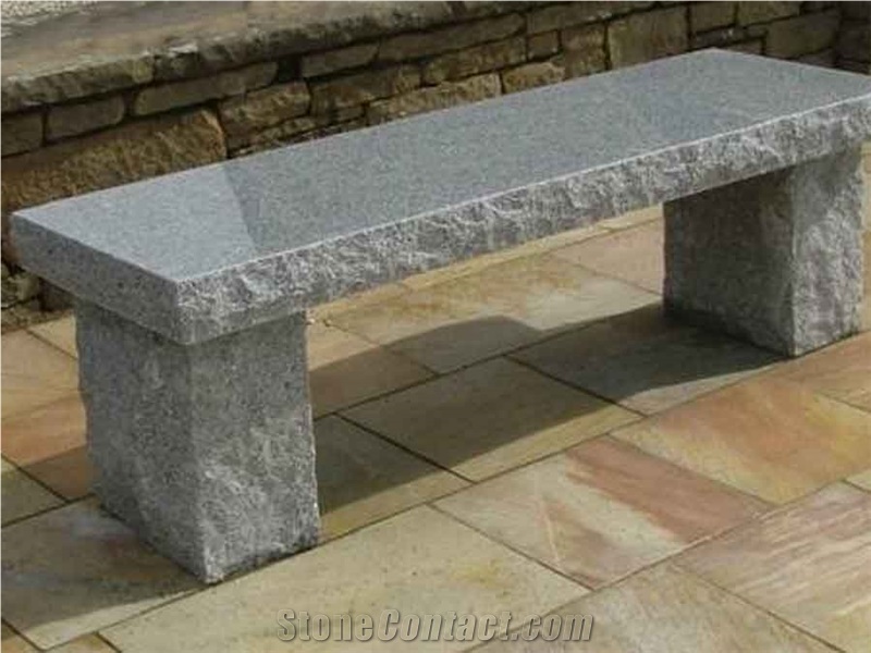 Giga Black Grey Granite Benches for Cemetery, Grey Granite Bench & Table