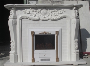 Giga White Marble Fireplace Hearth, White Marble Fireplace Hearth