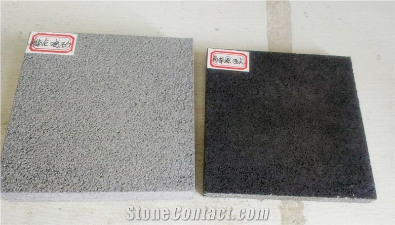 China Black Lava Stone Tiles, Black Vocanic Stone Basalt Slabs & Tiles