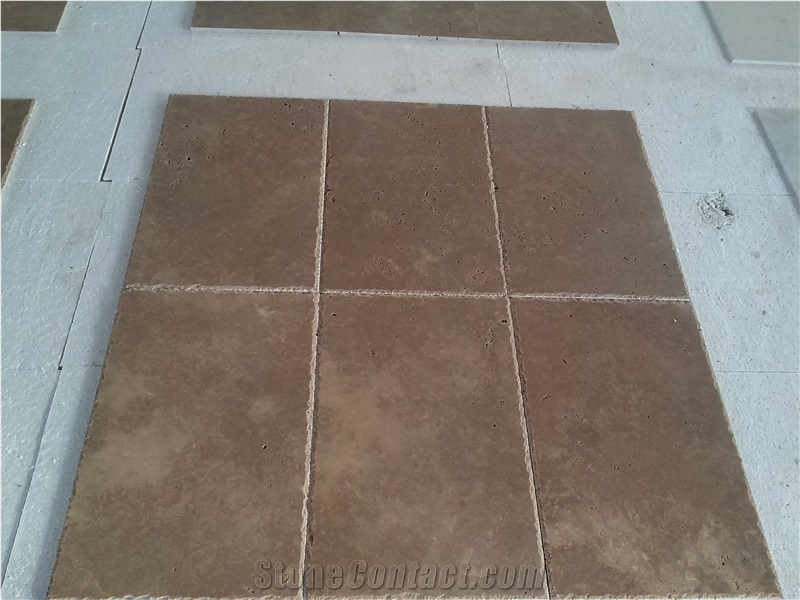 Travertine Noce Slabs & Tiles, Antalya Dark Travertine Tiles, Brown Travertile Floor Covering Tiles, Wall Tiles
