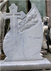 White Marble Carving Tombstone, White Headstone, Han White Marble Monument & Tombstone
