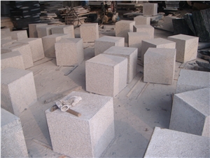 Zhangpu G682 Cubes, Yellow Granite Cobble Stone 45x45x45cm
