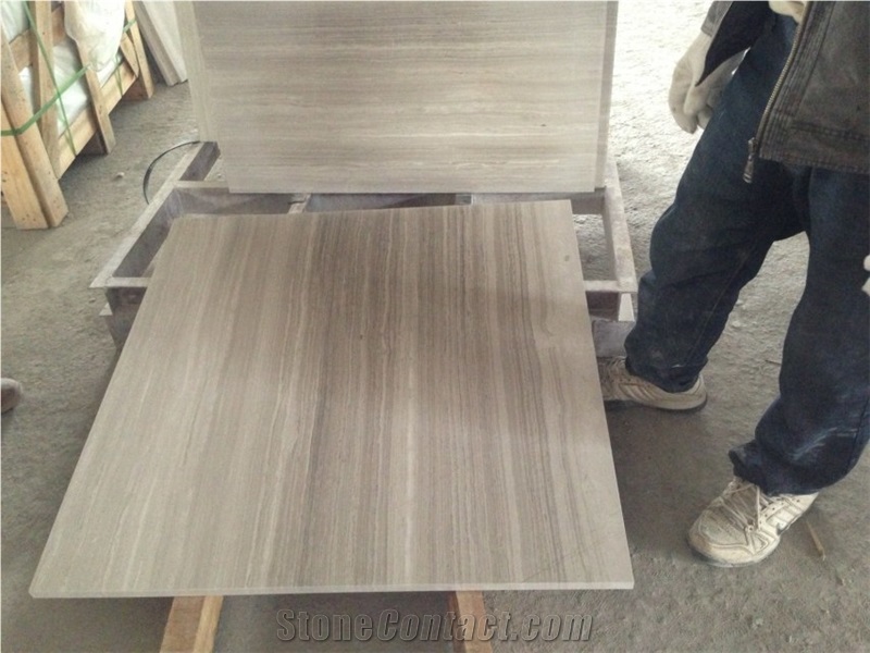 China White Wooden Marble, Chinese Wood White Marble Slabs & Tiles