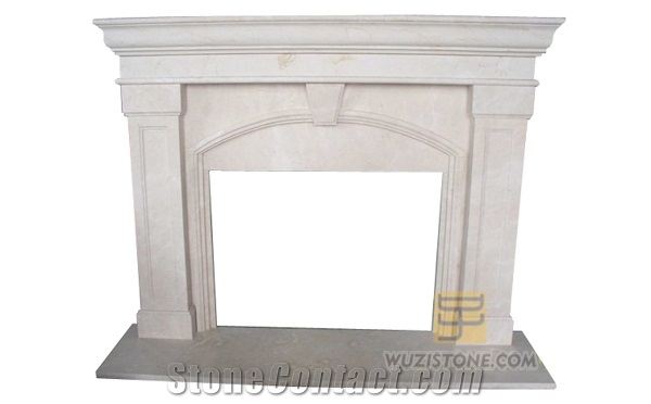 Wz-F-003, Beige Marble Fireplace