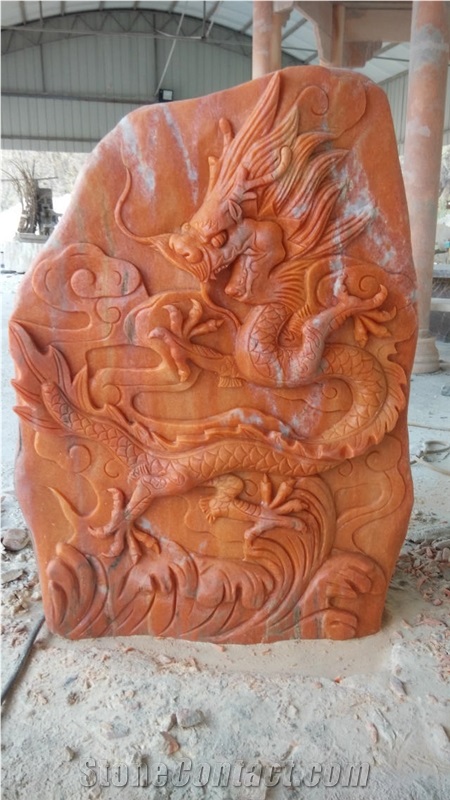 China Cloudy Rosa Marble Landscape Stone, Carving Stone for Garden Decoration