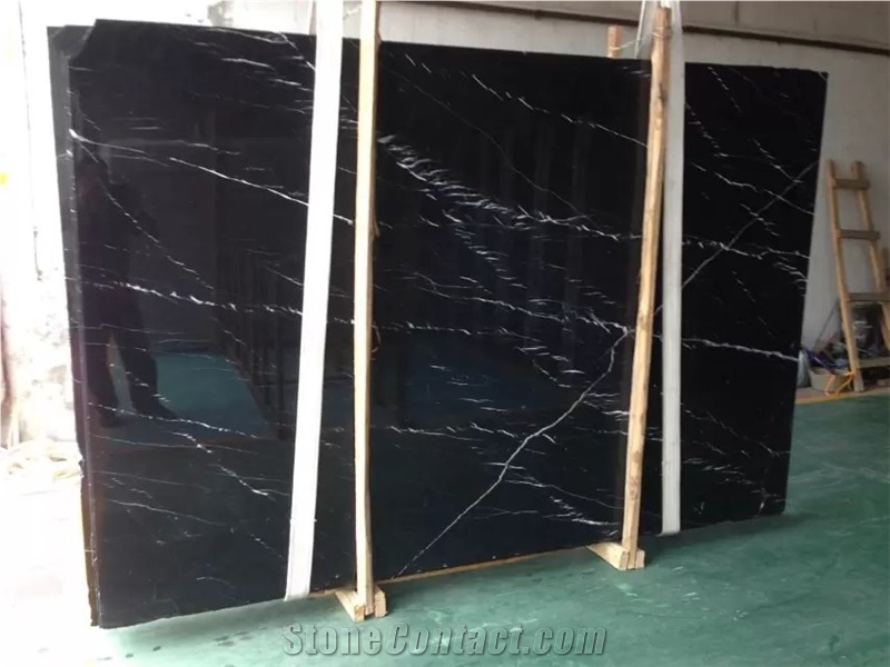Chinese Cheap Black Marquina Marble Slabs & Tiles, China Black Marble Flooring & Walling Tiles, Counter Tops, Steps