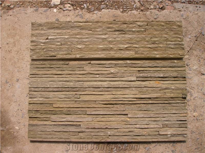 Green Slate Cultured Stone Veneer, Ledgestone Wall Panel,China Drain Board Ledge Stone