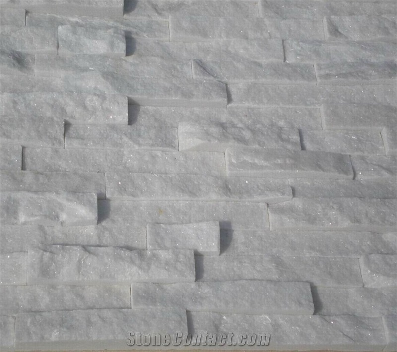 Hot-Selling! Natural Cultured Wall Tile,Quartzite Ledge Stone Wall Cladding,Pure White Veneer