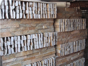 Rusty Quartzite Cultured Stone Wall Cladding Tiles, Ledgestone Veneers, Natural Wall Panel