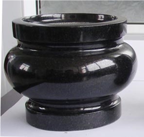 Tombstone Vase, Grave Vase, Memorials Vase, Shanxi Black Granite Vase