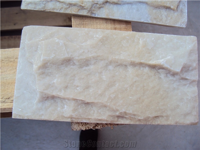 Beige Quartzite Mushroomed Wall Stone