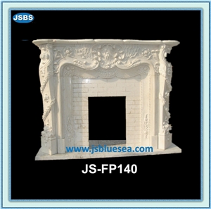 Antique White Marble Fireplace Frame, Natural White Marble Fireplaces