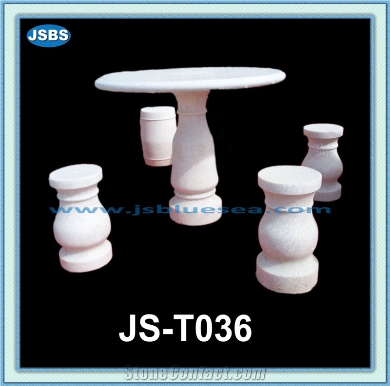 Carved Natural Stone Tables and Benches, Natural Marble Benches