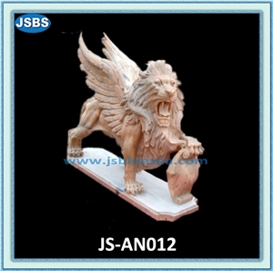 Garden Marble Lion Statues, Natural Marble Statues
