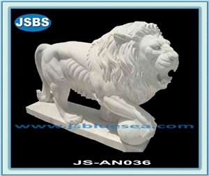 Garden Marble Lion Statues, Natural Marble Statues